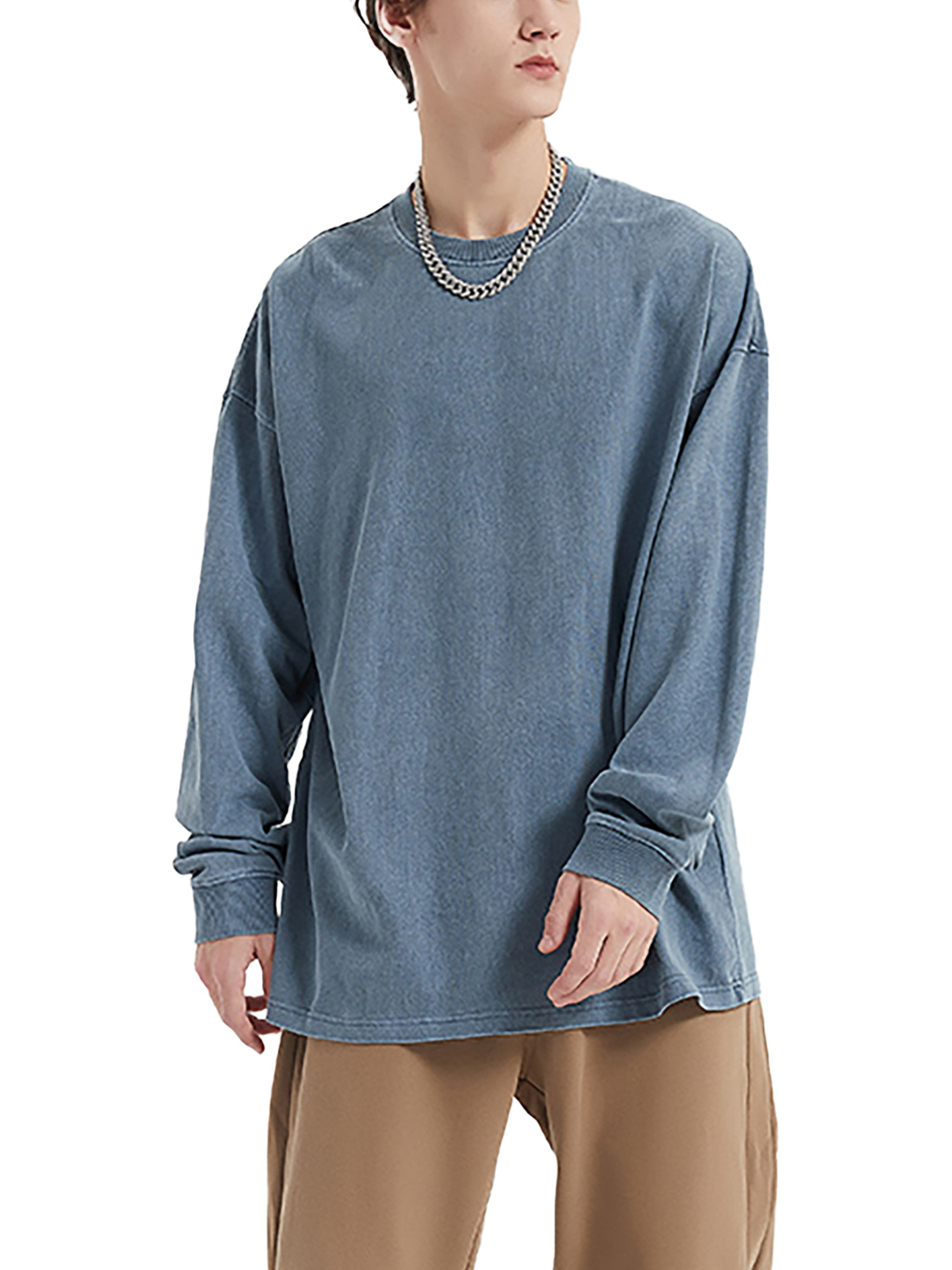 Enzyme Washed Long Sleeve T-Shirt – Custom Basics | Tapstitch-5